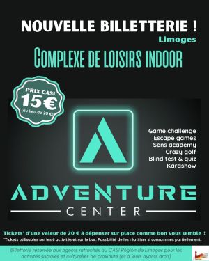 Nouvelle billetterie : Adventure center