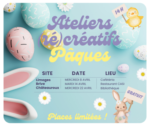 Ateliers (r&eacute;)cr&eacute;atifs P&acirc;ques